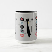 Retro Atomera Mitte Jahrhundert Moderne Coole Katz Tasse (Zentrum)