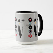 Retro Atomera Mitte Jahrhundert Moderne Coole Katz Tasse (VorderseiteRechts)