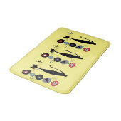 Retro Atomera Mitte Jahrhundert Moderne MCM Coole  Badematte (Schrägansicht)