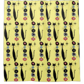 Retro Atomera Mitte Jahrhundert Moderne MCM Coole Duschvorhang (Vorderseite)