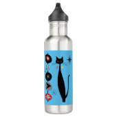 Retro Atomera Mitte Jahrhundert Moderne MCM Coole Edelstahlflasche (Rechts)