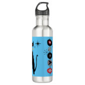 Retro Atomera Mitte Jahrhundert Moderne MCM Coole  Edelstahlflasche (Vorderseite)
