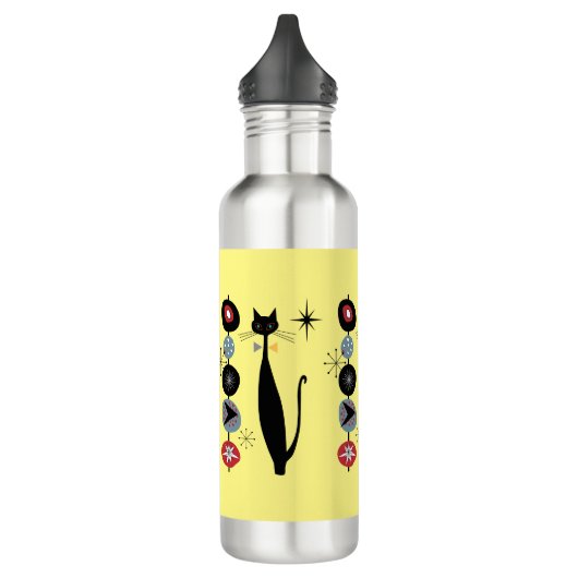 Retro Atomera Mitte Jahrhundert Moderne MCM Coole Edelstahlflasche (Links)