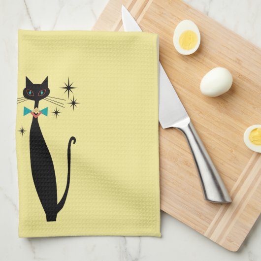 Retro Atomera Mitte Jahrhundert Moderne MCM Coole  Geschirrtuch (Viertel Falte)