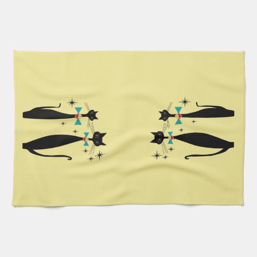 Retro Atomera Mitte Jahrhundert Moderne MCM Coole  Geschirrtuch (Horizontal)