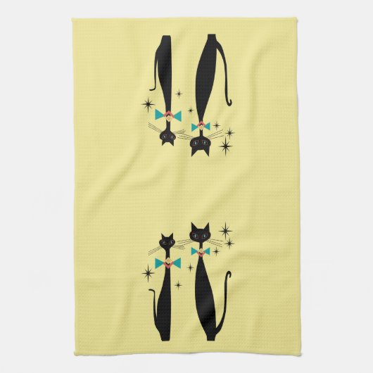 Retro Atomera Mitte Jahrhundert Moderne MCM Coole  Geschirrtuch (Vertikal)