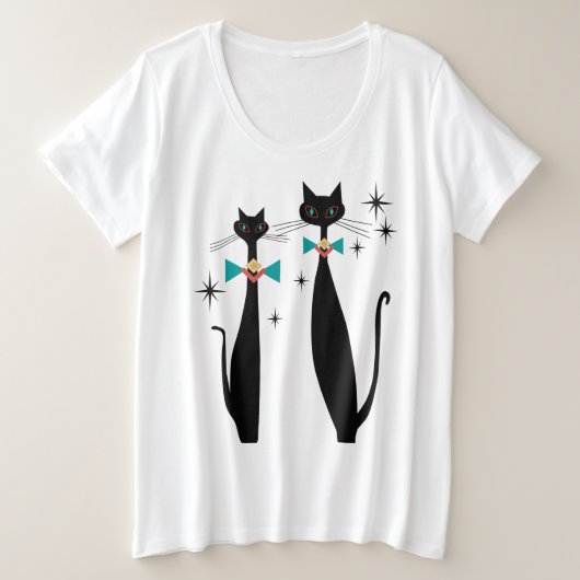 Retro Atomera Mitte Jahrhundert Moderne MCM Coole Große Größe T-Shirt (Design vorne)