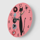 Retro Atomera Mitte Jahrhundert Moderne MCM Coole Große Wanduhr (Winkel)