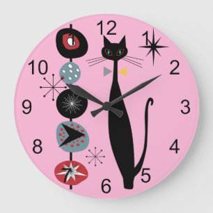 Retro Atomera Mitte Jahrhundert Moderne MCM Coole Große Wanduhr