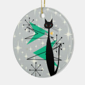 Retro Atomera Mitte Jahrhundert Moderne MCM Coole Keramik Ornament (Links)