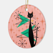 Retro Atomera Mitte Jahrhundert Moderne MCM Coole Keramik Ornament (Links)