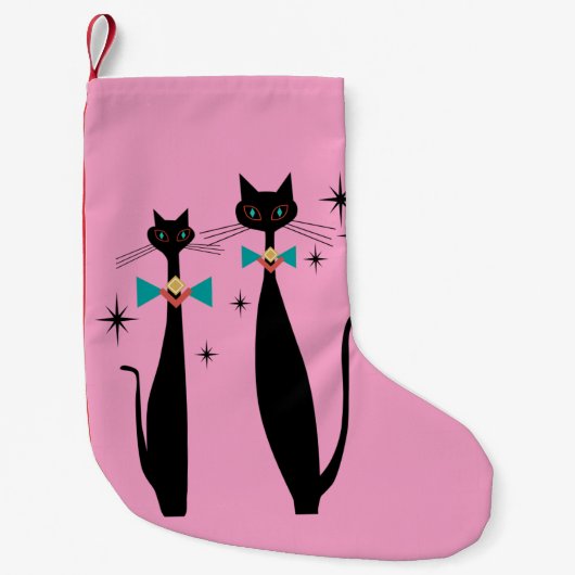 Retro Atomera Mitte Jahrhundert Moderne MCM Coole  Kleiner Weihnachtsstrumpf (Vorderseite)