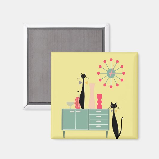 Retro Atomera Mitte Jahrhundert Moderne MCM Coole  Magnet (Vorderseite/Rückseite)