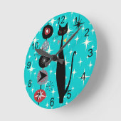 Retro Atomera Mitte Jahrhundert Moderne MCM Coole Runde Wanduhr (Winkel)