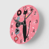 Retro Atomera Mitte Jahrhundert Moderne MCM Coole  Runde Wanduhr (Winkel)