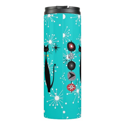 Retro Atomera Mitte Jahrhundert Moderne MCM Coole Thermosbecher (Rückseite)