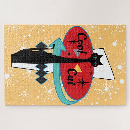 Retro Atomera Mitte Jahrhundert Modernes Cooles Ka Puzzle (Horizontal)