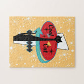 Retro Atomera Mitte Jahrhundert Modernes Cooles Ka Puzzle (Horizontal)