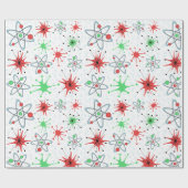 Retro Atomi Weihnachtsfeiertag Geschenkpapier (Flach)