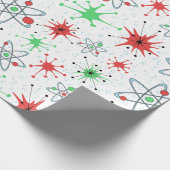 Retro Atomi Weihnachtsfeiertag Geschenkpapier (Ecke)