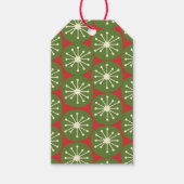 Retro Atomic Age Midjahrhundert Weihnachtspunkte Geschenkanhänger (Vorderseite)