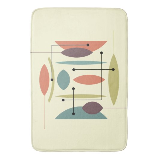 Retro Atomic Angesagt Abstrakt Badematte (Vorderseite Vertikal)