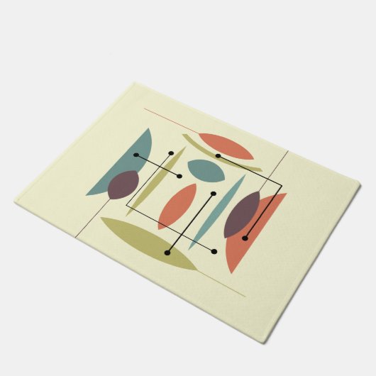 Retro Atomic Angesagt Abstrakt Fußmatte (Schrägansicht)