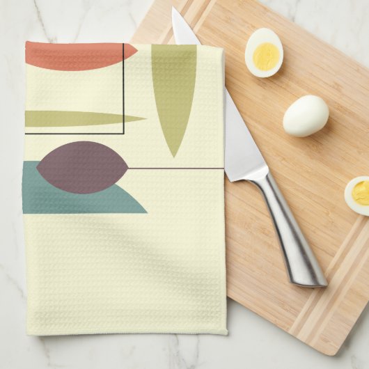 Retro Atomic Angesagt Abstrakt Geschirrtuch (Viertel Falte)