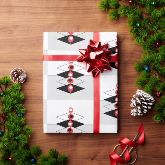 Retro Atomic Art Baubles & Flugzeug Geschenkpapier (Feiertagsgeschenk)