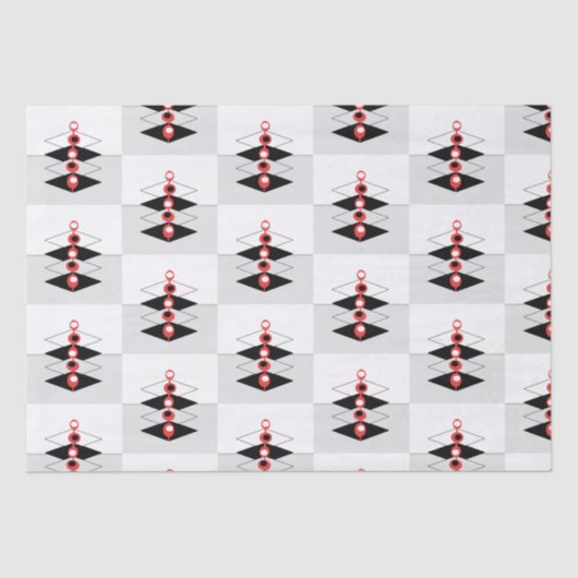 Retro Atomic Art Baubles & Flugzeug Tissue Paper Seidenpapier (Vorderseite)