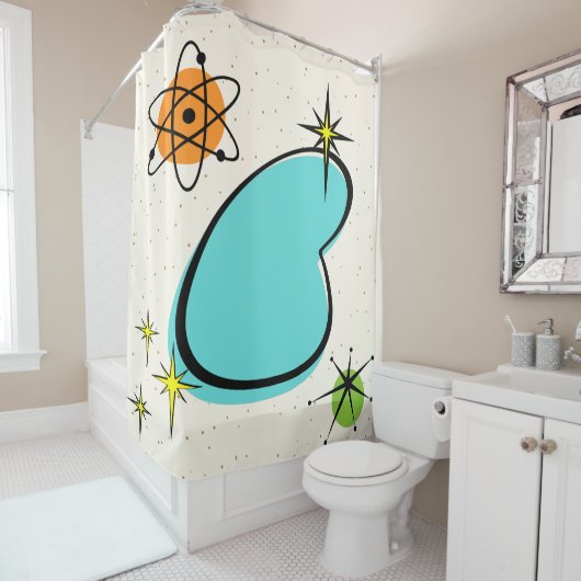 Retro Atomic Boomerang Duschvorhang (Beispiel)