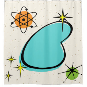 Retro Atomic Boomerang Duschvorhang