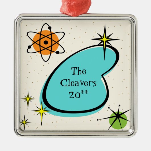 Retro Atomic Boomerang Keramik Ornament (Vorne)