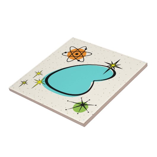 Retro Atomic Boomerang Keramik Tile Fliese (Seite)