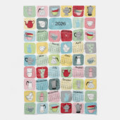 Retro Atomic Coffee 2026 Kalender Geschirrtuch (Vertikal)