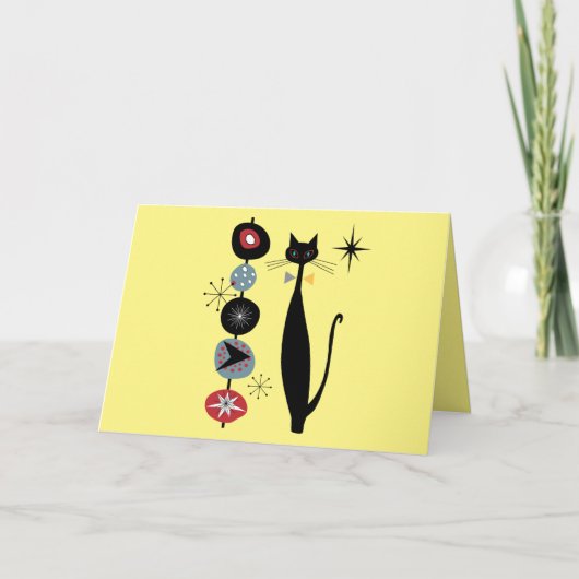 Retro Atomic Era Mid Century Modern Cool Cat (Vorderseite)