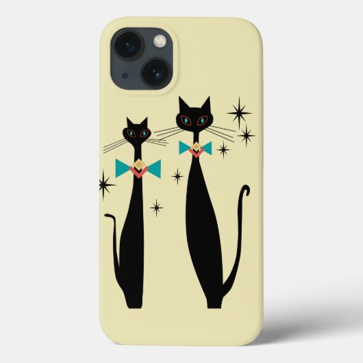 Retro Atomic Era Mid Century Modern MCM Cool Cats Case-Mate iPhone Hülle (Rückseite)
