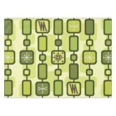 Retro Atomic Geometric Art Chartreuse Tischdecke (Vorderseite (Horizontal))