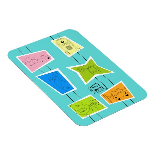 Retro Atomic Kitsch Flexible Magnet (Rechte Seite)