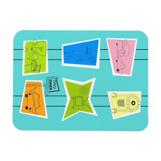 Retro Atomic Kitsch Flexible Magnet (Horizontal)