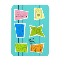 Retro Atomic Kitsch Flexible Magnet