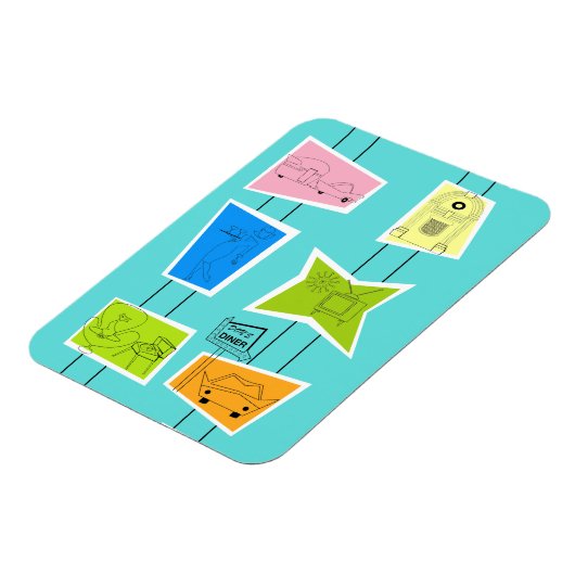 Retro Atomic Kitsch Flexible Magnet (Linke Seite)