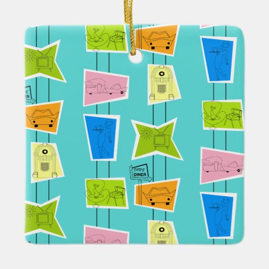 Retro Atomic Kitsch Keramik Ornament (Vorderseite)