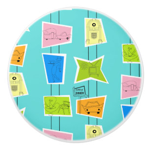 Retro Atomic Kitsch Keramik Pull Keramikknauf