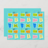 Retro Atomic Kitsch Postkarte (Vorne/Hinten)