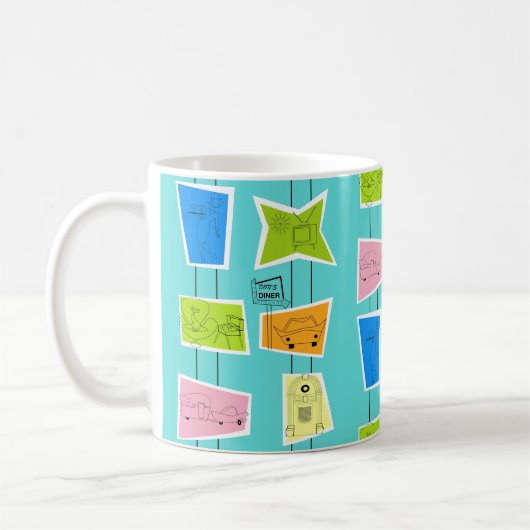Retro Atomic Kitsch-Tasse Kaffeetasse (Links)