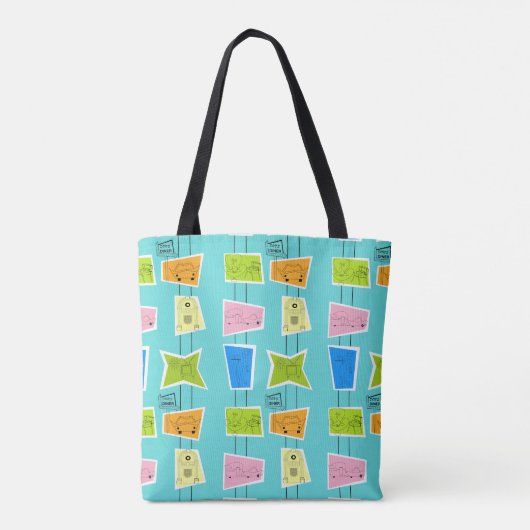 Retro Atomic Kitsch Tote Bag Tasche (Rückseite)