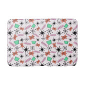 Retro Atomic MCM Rosa Orange Green Black Badematte (Vorderseite)