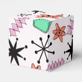 Retro Atomic MCM Rosa Orange Green Black Geschenkschachtel (Rückseite)