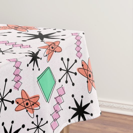 Retro Atomic MCM Rosa Orange Green Black Tischdecke (Beispiel)